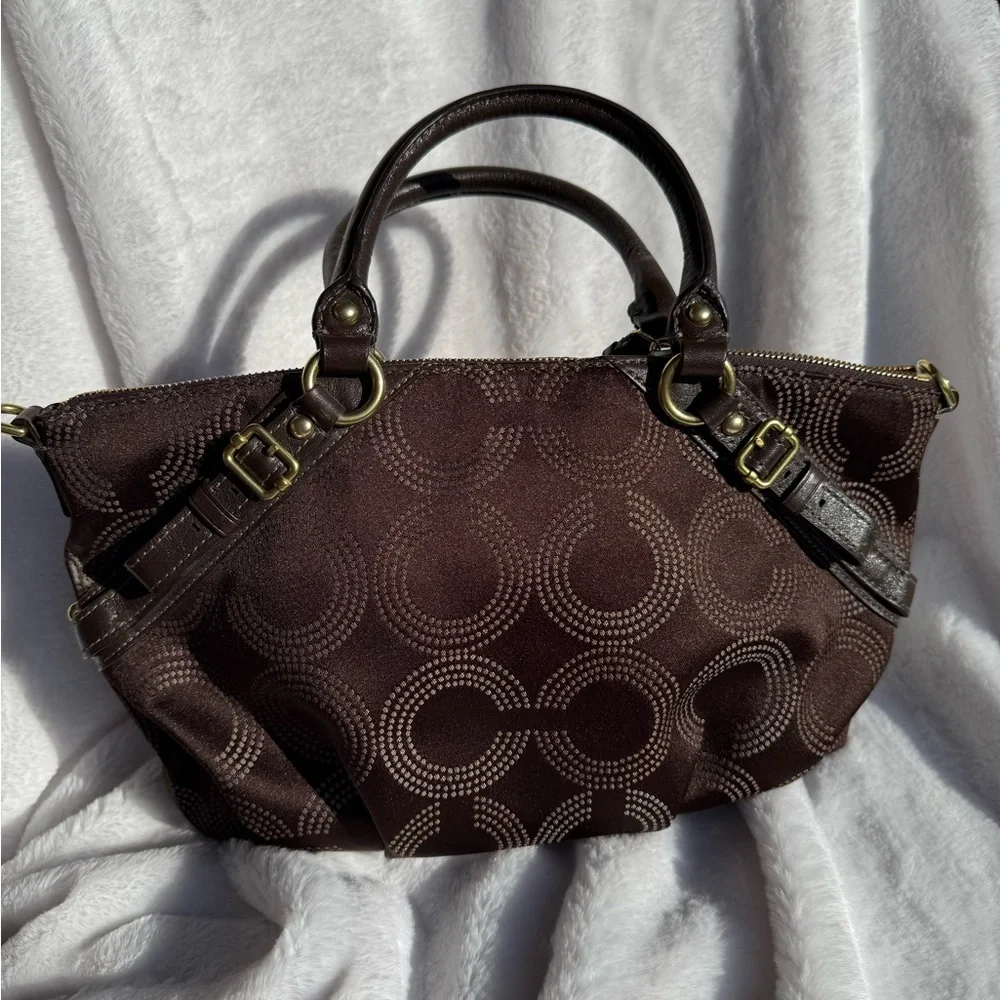 Coach Brown Satchel with Signature Monogram - Picture 2 of 10